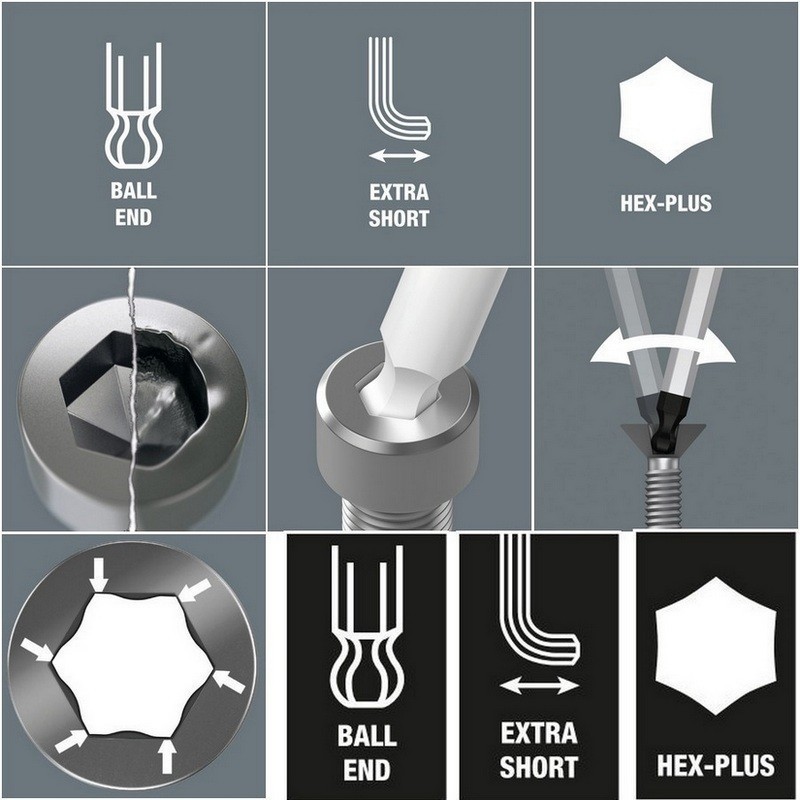 Wera 950 PKLS Krom Alyan Anahtar Topbaş HexPlus 4mm 05022044001