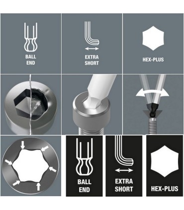 Wera 950 PKS Krom Alyan Anahtar Topbaş HexPlus 3mm 05133153001