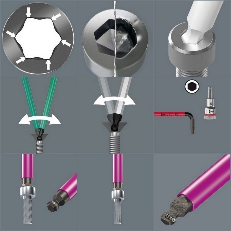 Wera 950 SPKL HF Renkli Alyan Anahtar Topbaş HexPlus 5mm 05022202001