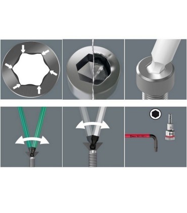 Wera 950 SPKL Renkli Alyan Anahtar Topbaş HexPlus 2mm 05022602001