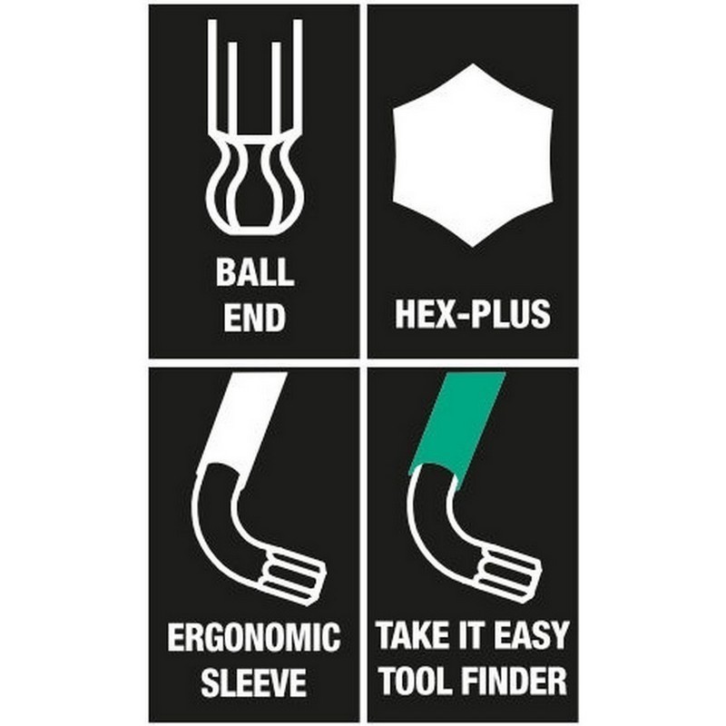 Wera 950 SPKL Renkli Alyan Anahtar Topbaş HexPlus 5/32" 05022633001