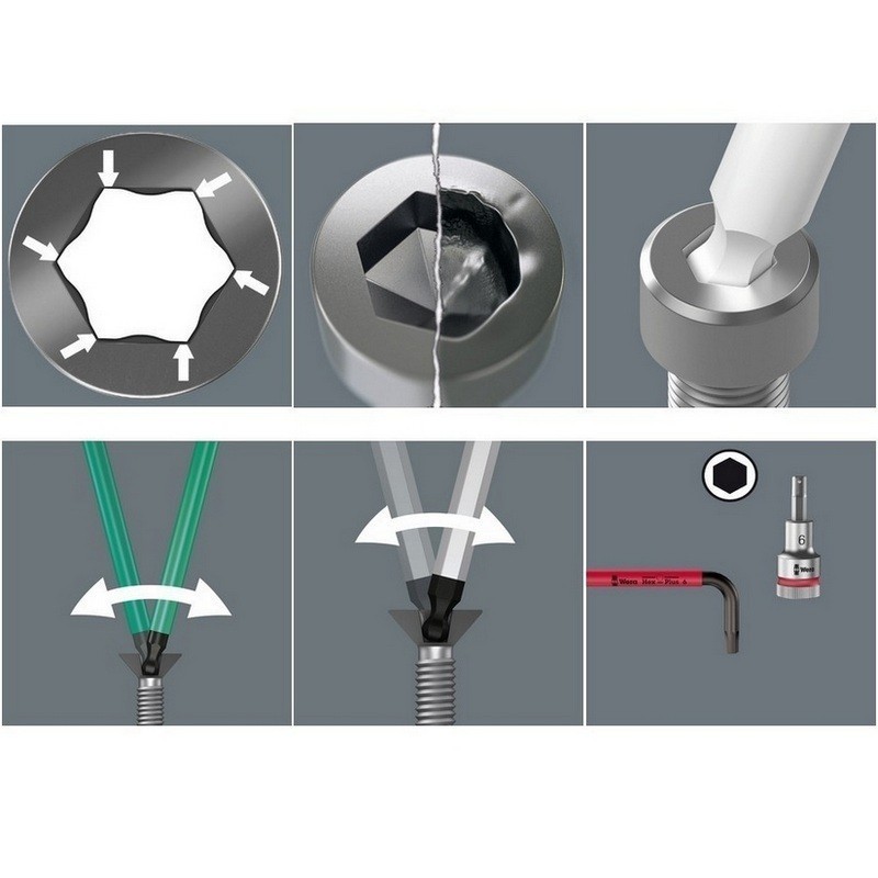 Wera 950 SPKL Renkli Alyan Anahtar Topbaş HexPlus 5mm 05022610001