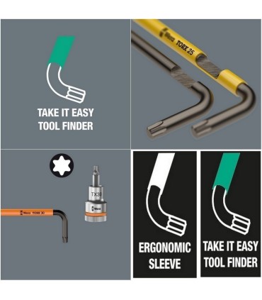 Wera 967 SXL Renkli Allen Anahtar Torx TX8 Blacklaser 05024481001