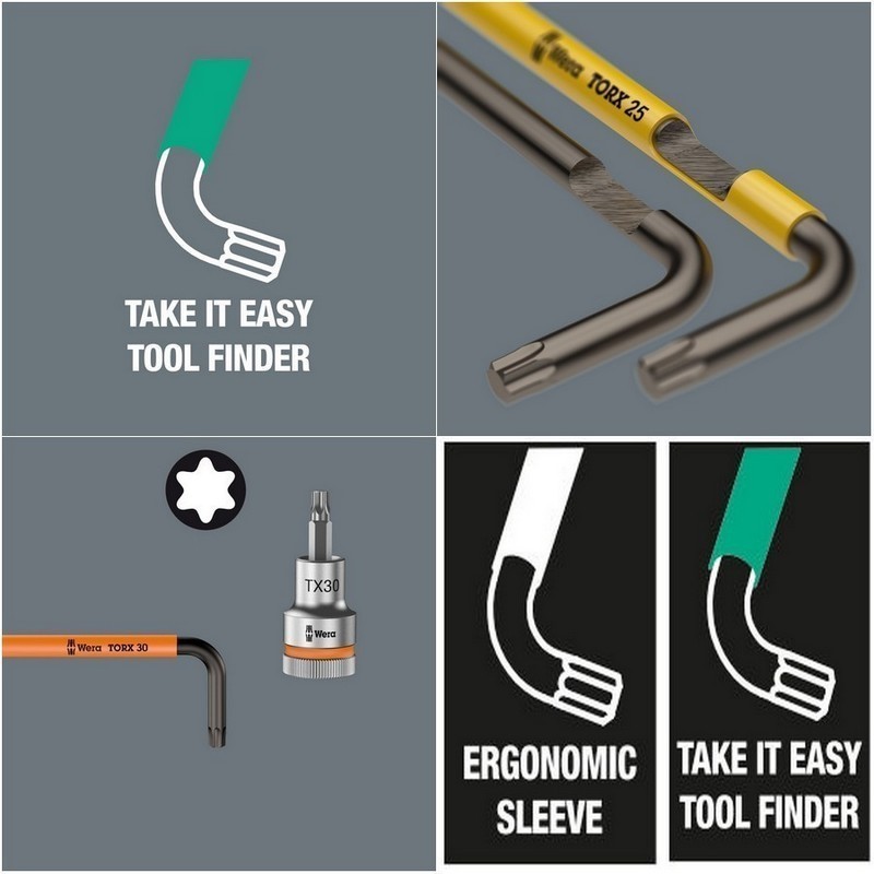 Wera 967 SXL Renkli Allen Anahtar Torx TX9 Blacklaser 05024482001