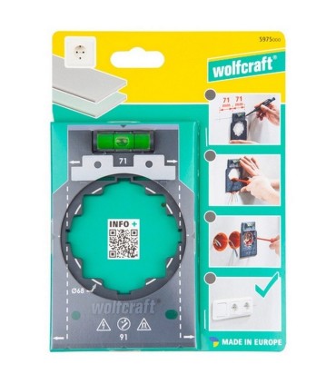 Wolfcraft 5975000 Su Terazili İşaretleme ve Hizalama Şablonu