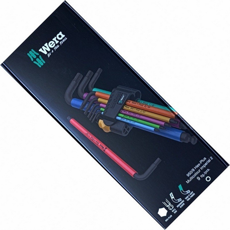 Wera 950/9 SPKL HexPlus Topbaş Renkli Alyan Seti Imperyal 05022640001