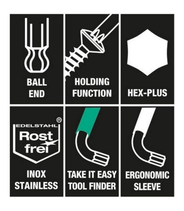 Wera 3950 SPKL HF Topbaş Renkli Allen Anahtar Hexplus 10mm 05022698001