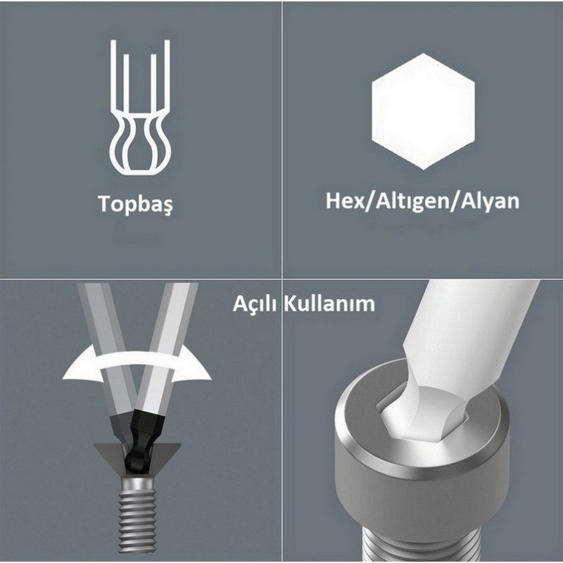 Wera 950 SPKS Renkli Kısa Allen Anahtar Topbaş HexPlus 3mm 05022672001