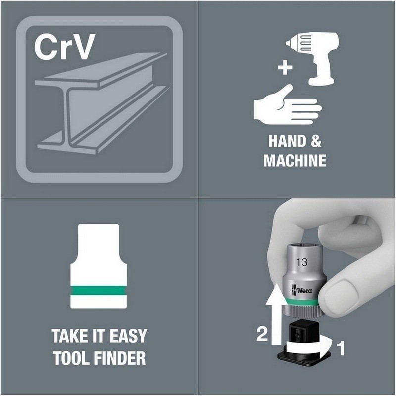 Wera 8790 HMC 1/2" Soket Zyklop Lokma 37mm 13/16" 05003627001
