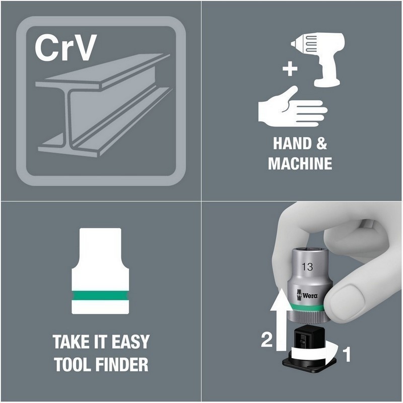 Wera 8790 HMC 1/2" Soket Zyklop Lokma 37x17mm 05003608001