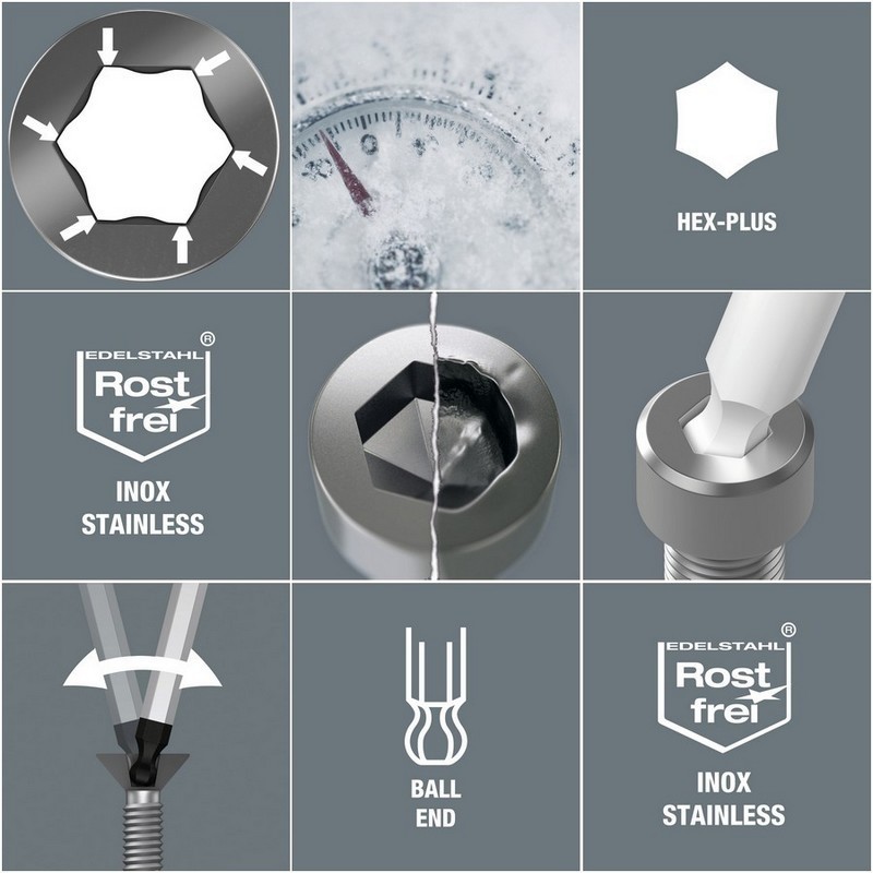 Wera 3950/9 PKL Alyan Set 1 Topbaş HexPlus Imperyal 05022721001