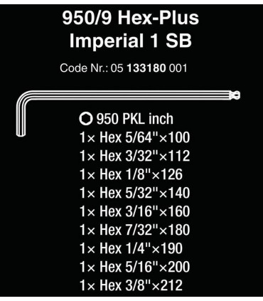 Wera 950/9 PKL Alyan Seti 1 Topbaş HexPlus Imperyal 05022171001