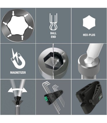 Wera 950/7 PKL Krom Alyan Seti 1 Topbaş Hexplus 05022181001