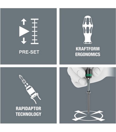 Wera 7467 25-55 in.lbs Önayarlı Pistol Torklu Tornavida 25 in.lbs 05074721001