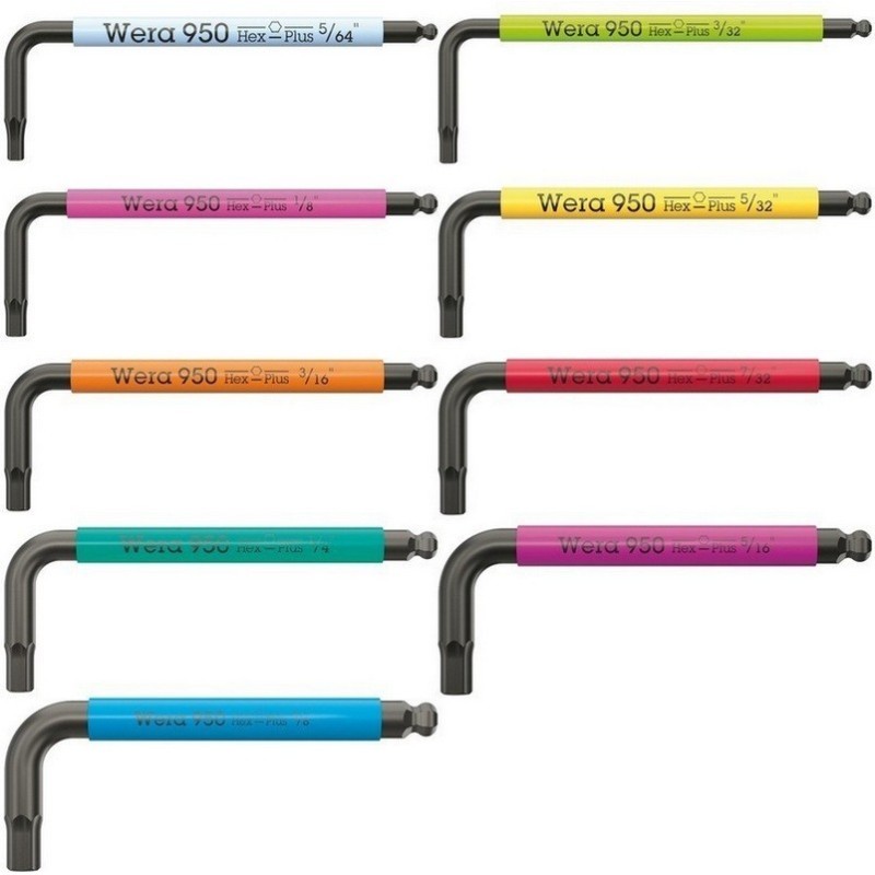 Wera 950/9 SPKS HexPlus Topbaş Renkli Alyan Kısa Set Emperyal 3 05022641001