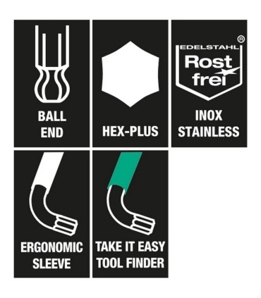 Wera 950/9 SPKS HexPlus Topbaş Renkli Alyan Kısa Set Emperyal 3 05022641001