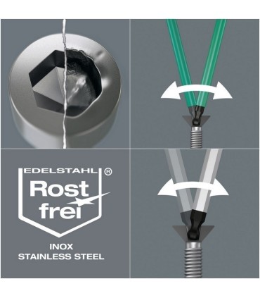 Wera 950/9 SPKS HexPlus Topbaş Renkli Alyan Kısa Set Emperyal 3 05022641001