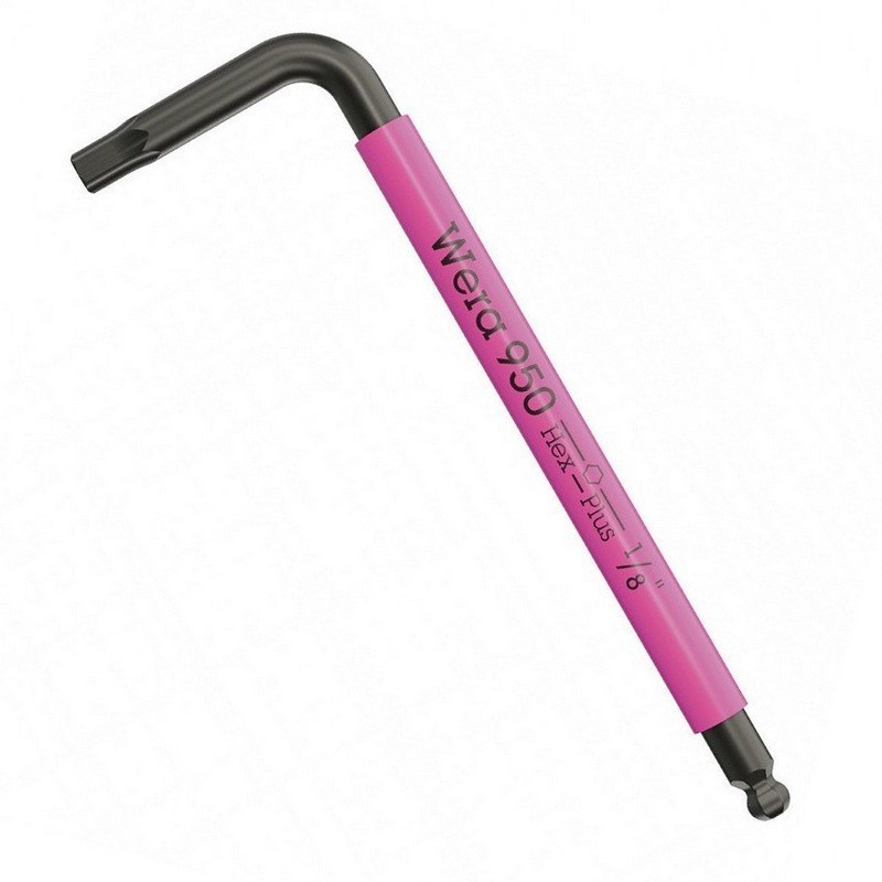 Wera 950 SPKS Renkli Kısa Allen Anahtar Topbaş HexPlus 1/8" 05022653001