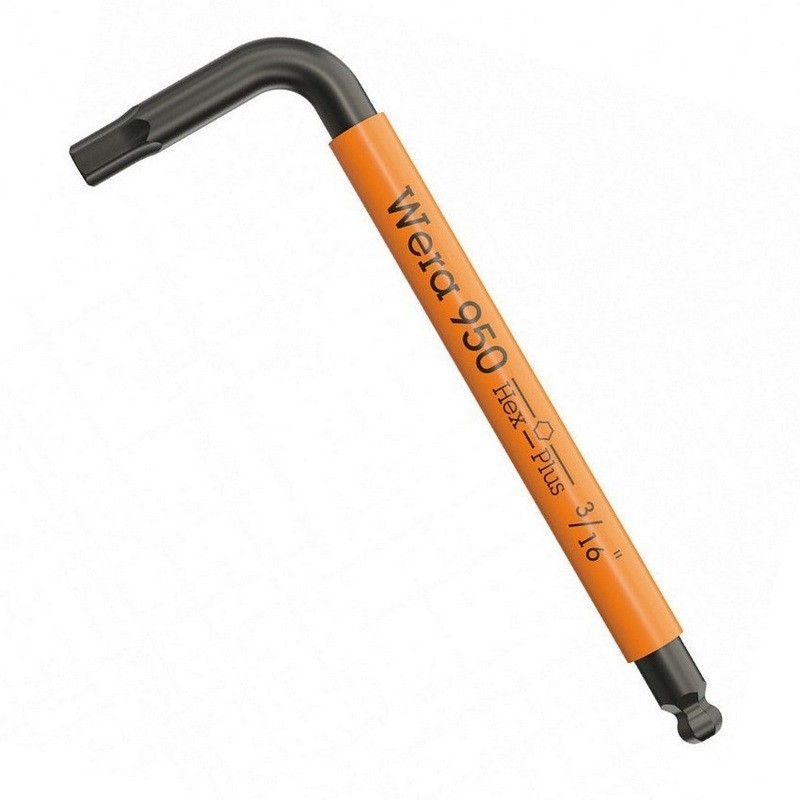Wera 950 SPKS Renkli Kısa Allen Anahtar Topbaş HexPlus 3/16" 05022655001
