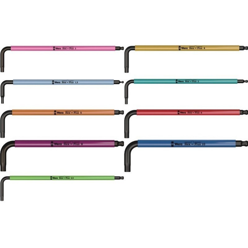 Wera 950/9 SPKL Renkli HexPlus Topbaş Allen Set 3 Mıknatıslı 05133165001