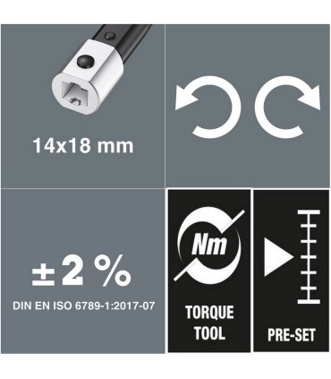 Wera Click-Torque XP4 20-250Nm Önayarlı 14x18mm Tork Anahtarı 20Nm 05075673010