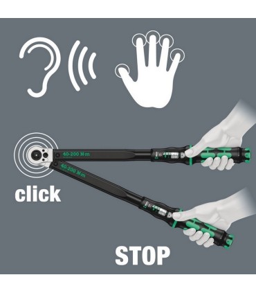 Wera Click-Torque C3 R/L 40-200Nm 1/2" İtmeli Cırcırlı Tork Anahtarı 05075626001