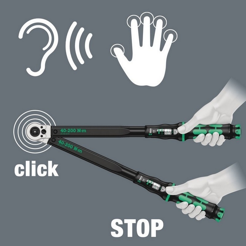 Wera Click-Torque C3 R/L 40-200Nm 1/2" İtmeli Cırcırlı Tork Anahtarı 05075626001
