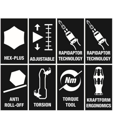 Wera 7445 7446 7447 in.lbs. Torklu Tornavida Set 05350451001