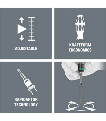 Wera 7445 7446 7447 in.lbs. Torklu Tornavida Set 05350451001