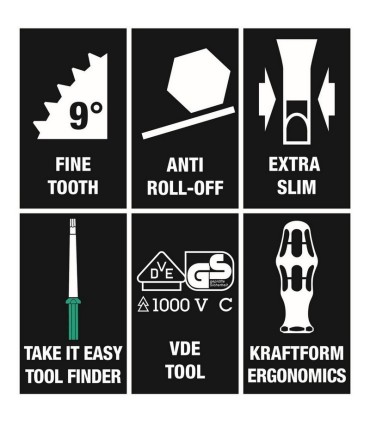 Wera Kraftform Kompakt VDE 17 RA 1 Geçmeli Uçlu Tornavida Set 05006618001