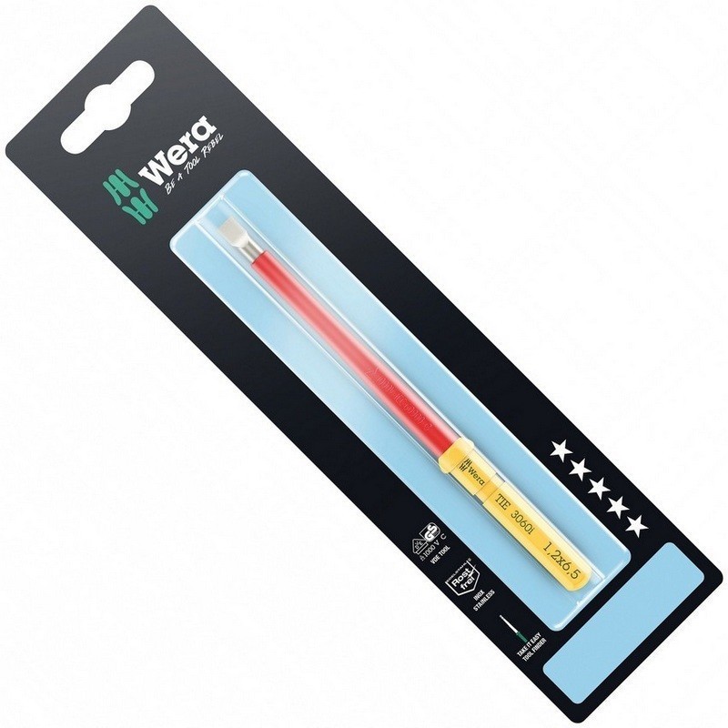 Wera KK VDE 3060i Geçmeli Tornavida Ucu TIE SB Düz 1.2x6.5x157mm 05006576001