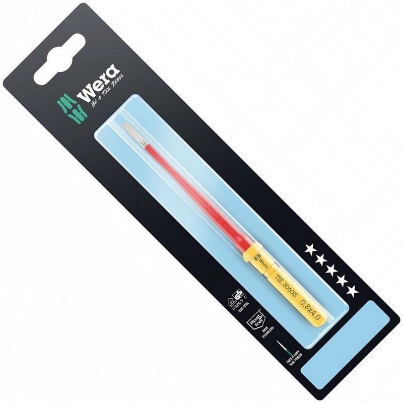 Wera KK VDE 3060iS Geçmeli Tornavida Ucu TIE SB Düz 0.8x4.0x157mm 05006578001