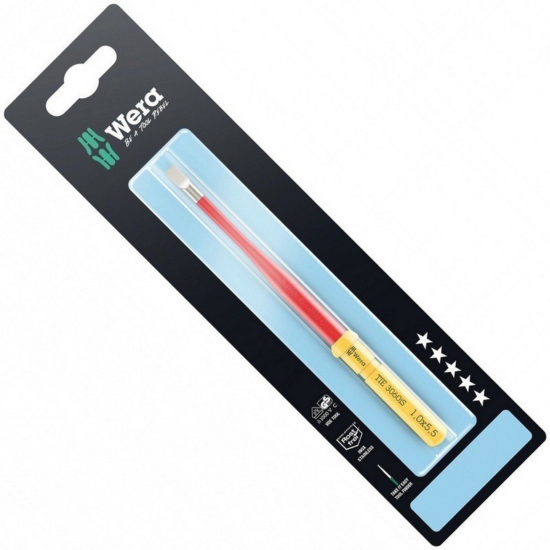 Wera KK VDE 3060iS Geçmeli Tornavida Ucu TIE SB Düz 1.0x5.5x157mm 05006579001