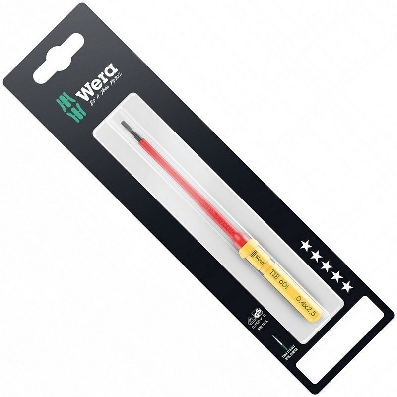 Wera KK VDE 60i Geçmeli Tornavida Ucu TIE SB Düz 0.4x2.5x157mm 05006550001