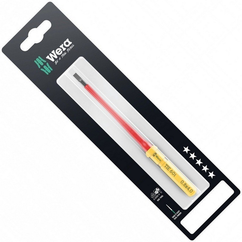 Wera KK VDE 60i Geçmeli Tornavida Ucu TIE SB Düz 0.8x4.0x157mm 05006553001