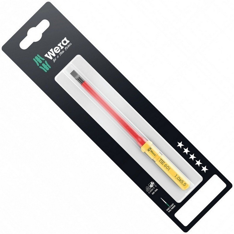 Wera KK VDE 60i Geçmeli Tornavida Ucu TIE SB Düz 1.0x5.5x157mm 05006554001