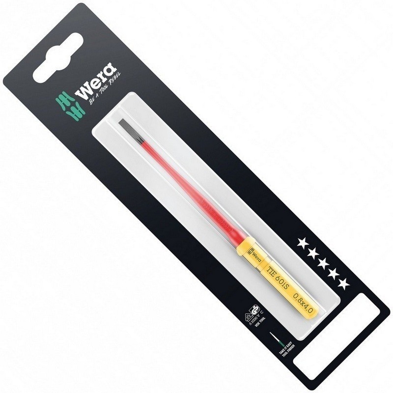 Wera KK VDE 60iS Geçmeli Tornavida Ucu TIE SB Düz 0.8x4.0x157mm 05006557001