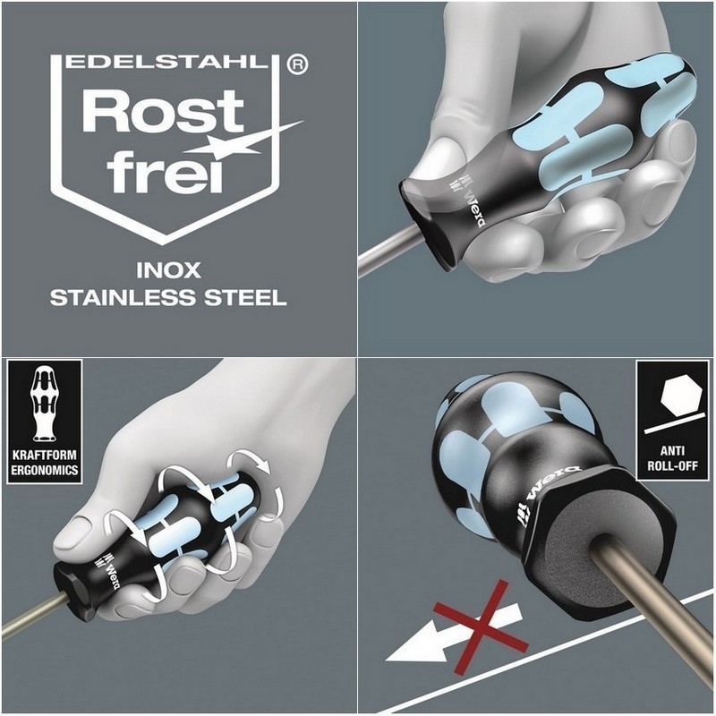 Wera 3334 Düz Lasertip Tornavida 1.6x10.0x200mm 05032007001