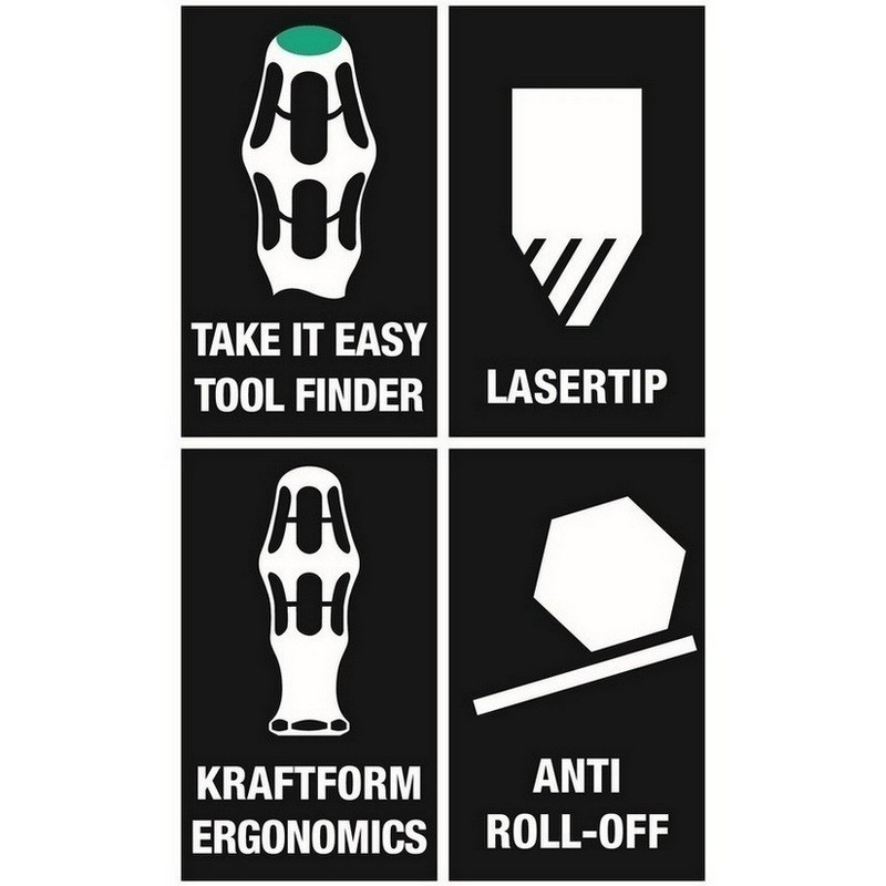 Wera 355 SB Pozidriv Lasertip Tornavida PZ1x80mm 05100056001