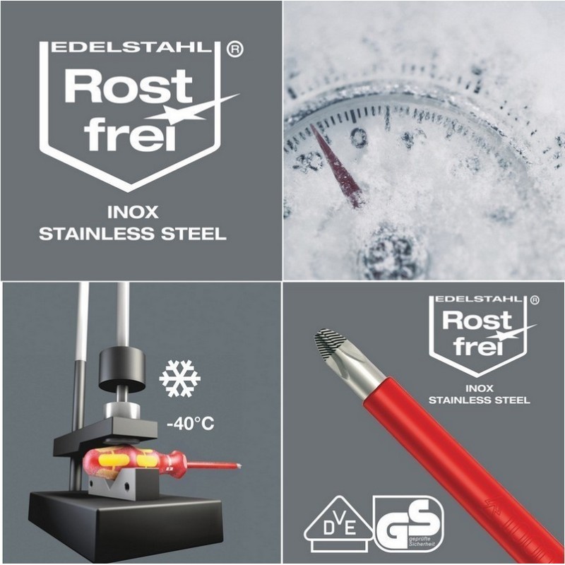 Wera 3160i VDE Düz Lasertip Tornavida 0.5x3.0x80mm 05022729001