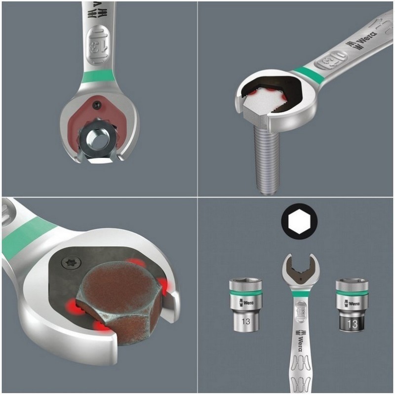 Wera 6001 Joker Switch Cırcırlı Yıldız Açık Ağız Kombine Anahtar 3/4" 05020082001