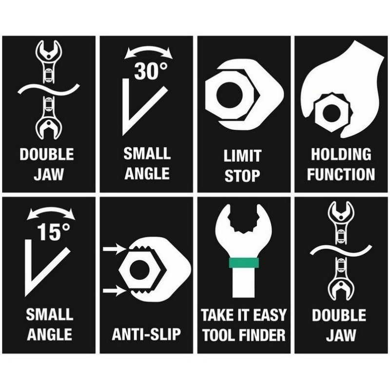 Wera 6002 Joker Çift Açık Ağız Kombine Anahtar 8-10mm 05020259001