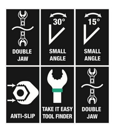 Wera 6005 Joker Çift Açık Ağız Anahtar 8-9mm 05020311001