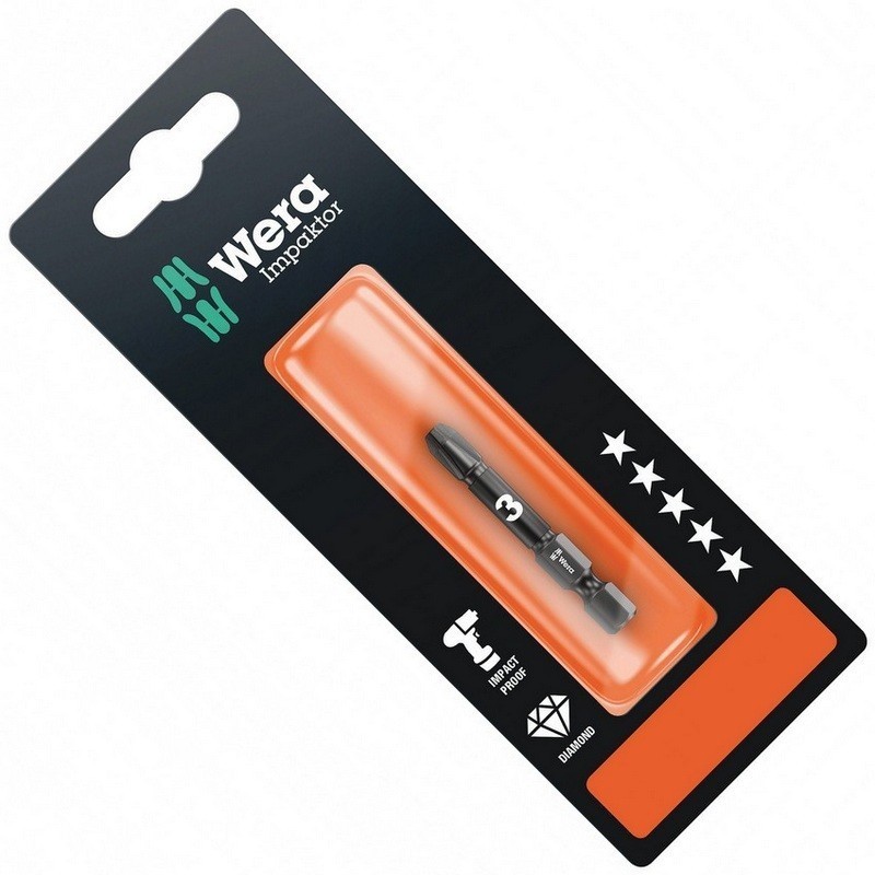 Wera 855/4 IMP DC SB Pozidriv Bits PZ3x50mm 05073962001