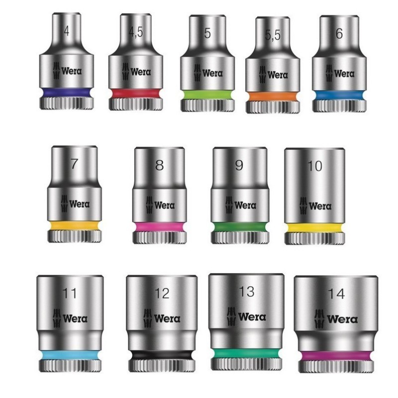 Wera 9720 Özel kesim Sünger 8000A Zyklop 1/4" Cırcır Lokma Set 1 37P 05150110001