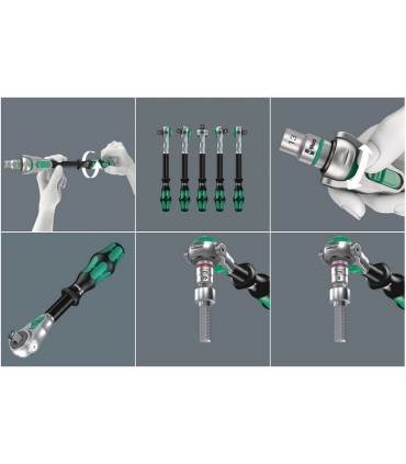 Wera 9720 Özel kesim Sünger 8000A Zyklop 1/4" Cırcır Lokma Set 1 37P 05150110001