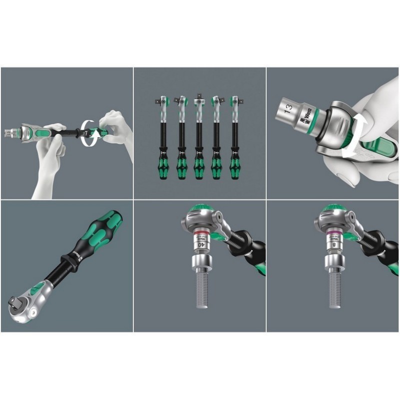 Wera 9720 Özel kesim Sünger 8000A Zyklop 1/4" Cırcır Lokma Set 1 37P 05150110001