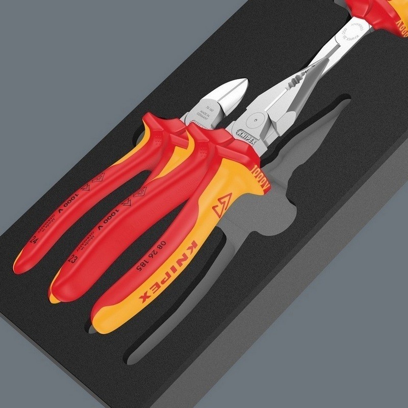 Wera 9784 Özel Kesim Sünger Knipex VDE İzole Pense Set 1 3P 05150184001