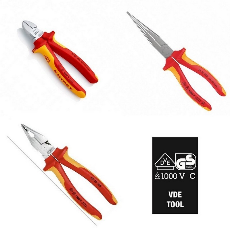 Wera 9784 Özel Kesim Sünger Knipex VDE İzole Pense Set 1 3P 05150184001