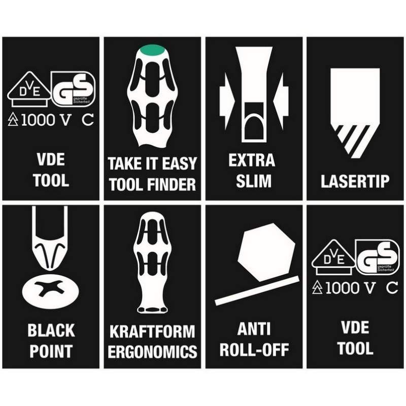 Wera 9711 Özel Kesim Sünger VDE İzole Tornavida Set 1 16P 05150102001